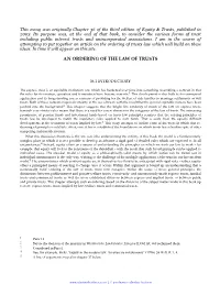 An Ordering of the Law of Trusts