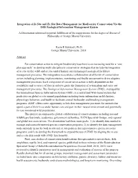 Integration of in Situ and Ex Situ Data Management for Biodiversity Conservation Via the ISIS Zoological Information Management System