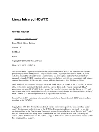 Linux Infrared HOWTO