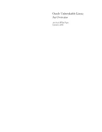 Oracle Unbreakable Linux: an Overview