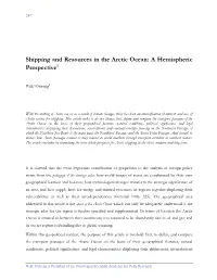 Shipping and Resources in the Arctic Ocean: a Hemispheric Perspective1