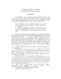 The Riddle of Rape-By-Deception and the Myth of Sexual Autonomy