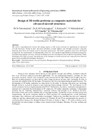 Design of 3D Textile Preforms As Composite Materials for Advanced Aircraft Structures