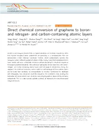 Direct Chemical Conversion of Graphene to Boron- and Nitrogen- and Carbon-Containing Atomic Layers