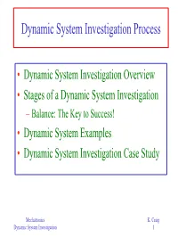 Modeling, Analysis & Control of Dynamic Systems