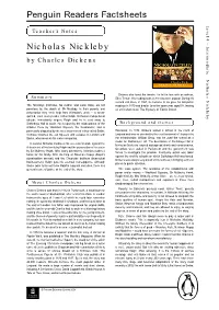 Penguin Readers Factsheets Nicholas Nickleby