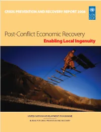 Post-Conflict Economic Recovery Enabling Local Ingenuity