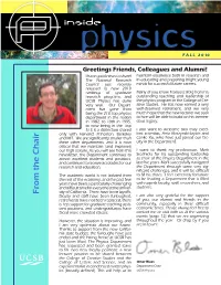 Reading in Fall 2010'S Inside Physics