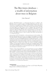 The Beltrees Database – a Wealth of Information About Trees in Belgium