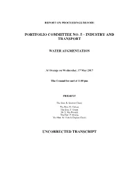 Industry and Transport Uncorrected Transcript