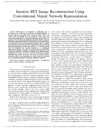 Iterative PET Image Reconstruction Using CNN Representation
