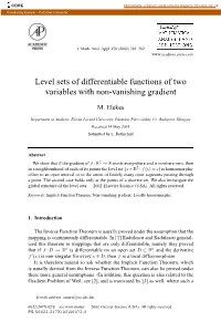 Level Sets of Differentiable Functions of Two Variables with Non-Vanishing Gradient