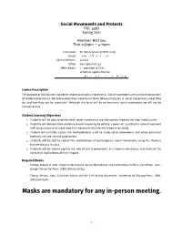 POL 345U: Social Movements and Protest, Spring 2021