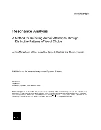 Resonance Analysis
