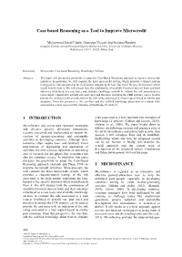 Case Based Reasoning As a Tool to Improve Microcredit