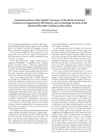 Commemoration of the Eighth Centenary of the Birth of James I