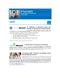 If Then Health La Newsletter Microsoft Santé Février 2012