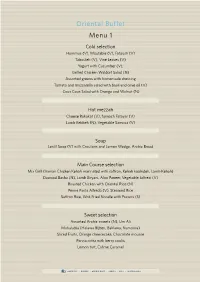 Oriental Buffet Menu 1