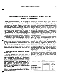 Tim. and Savings Deposits in the Second District Since the Change in Regulation Q*