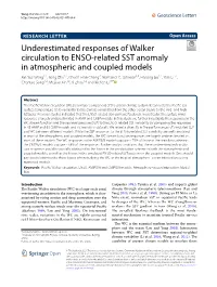 Underestimated Responses of Walker Circulation to ENSO-Related SST