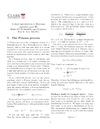 5 the Poisson Process for X ∈ [0, ∞)