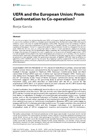UEFA and the European Union: from Confrontation to Co-Operation?