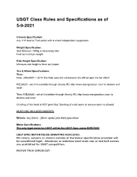 USGT Class Rules and Specifications As of 5-9-2021