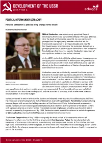 Development of the Ussr Chapter 6