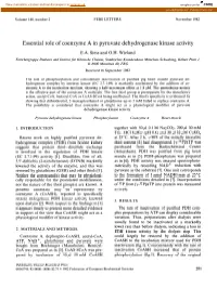 Essential Role of Coenzyme a in Pyruvate Dehydrogenase Kinase Activity