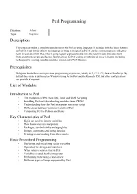 Perl Programming