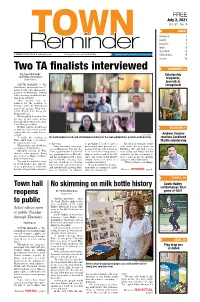 Two TA Finalists Interviewed