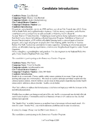Candidate Introductions