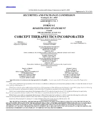 CORCEPT THERAPEUTICS INCORPORATED (Exact Name of Corporation As Specified in Its Charter)