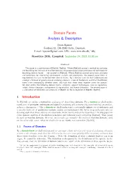 Domain Facets Analysis & Description