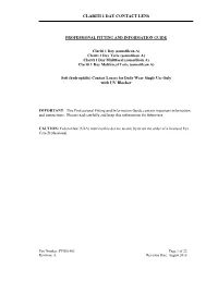 Professional Fitting and Information Guide