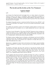 "The Scrolls and the Scribes of the New Testament," Bulletin of the Evangelical Theological Society 1.3 (Summer 1958): 8-19