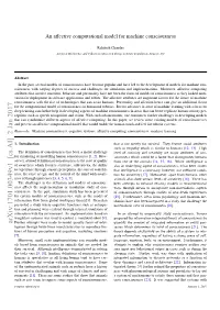 An Affective Computational Model for Machine Consciousness