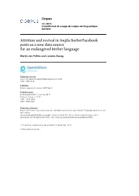 Attrition and Revival in Awjila Berberfacebook Posts As a New Data Source for an Endangered Berber Language