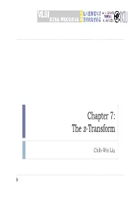 Chapter 7: the Z-Transform