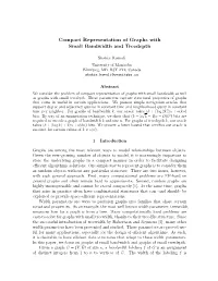 Compact Representation of Graphs with Small Bandwidth and Treedepth