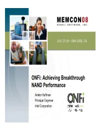 Onfi: Achieving Breakthrough NAND Performance