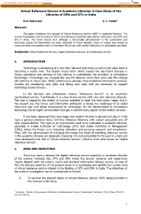 1 Virtual Reference Service in Academic Libraries