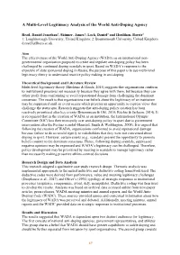 A Multi-Level Legitimacy Analysis of the World Anti-Doping Agency