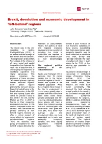 Brexit, Devolution and Economic Development in 'Left-Behind' Regions