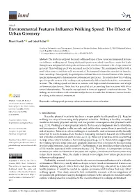 Environmental Features Influence Walking Speed: the Effect of Urban