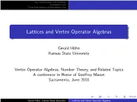 Lattices and Vertex Operator Algebras