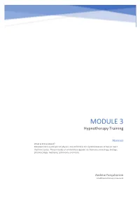 MODULE 3 Hypnotherapy Training