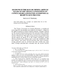 Of the Vienna Convention on Consular Relations for an Individual Right to Due Process