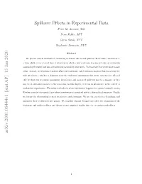 Spillover Effects in Experimental Data