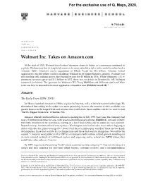 Walmart Inc. Takes on Amazon.Com